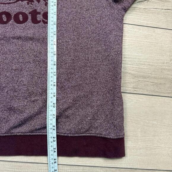 Roots Canada Maroon Beaver Logo Crewneck Sweatshirt Heather Burgundy Size M Wmns - Picture 7 of 8